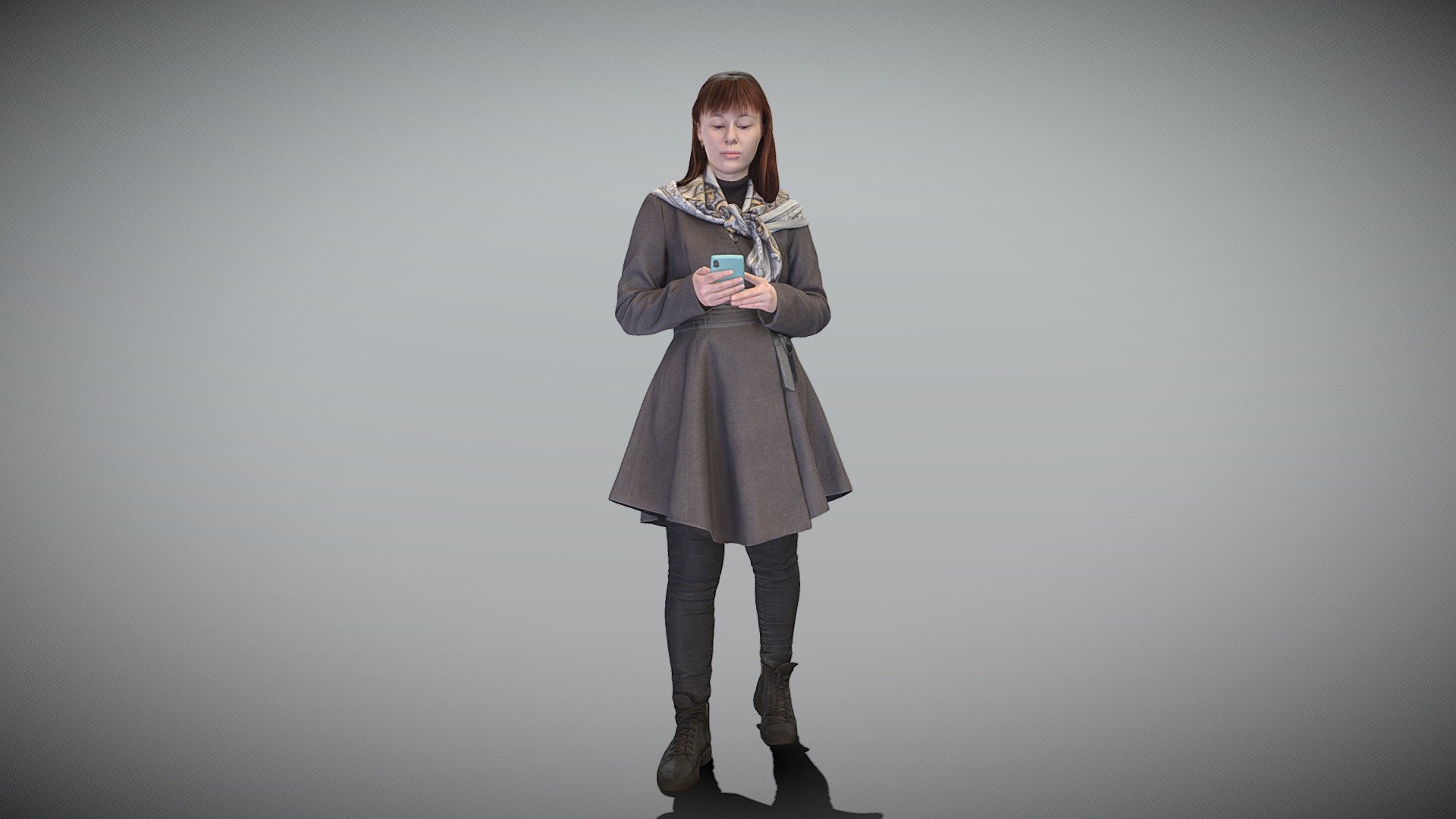 This is a true human size and detailed model of a beautiful young woman of Caucasian appearance dressed in street style. The model is captured in casual pose to be perfectly matching for various architectural, product visualization as a background character within urban installations, city designs, outdoor design presentations, VR/AR content, etc.

Technical specifications:




digital double 3d scan model

150k &amp; 30k triangles | double triangulated

high-poly model (.ztl tool with 5 subdivisions) clean and retopologized automatically via ZRemesher

sufficiently clean

PBR textures 8K resolution: Diffuse, Normal, Specular maps

non-overlapping UV map

no extra plugins are required for this model

Download package includes a Cinema 4D project file with Redshift shader, OBJ, FBX, STL files, which are applicable for 3ds Max, Maya, Unreal Engine, Unity, Blender, etc. All the textures you will find in the “Tex” folder, included into the main archive.

3D EVERYTHING

Stand with Ukraine! - Woman in coat using smartphone 428 - Buy Royalty Free 3D model by deep3dstudio 3d model