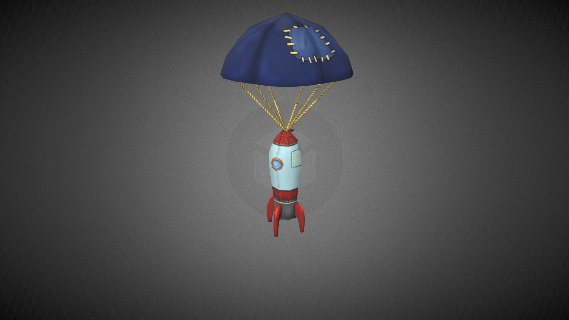 A little rocket toy that uses a parachute to go down 3d model
