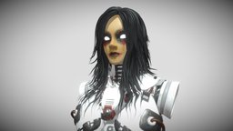 Q- Yan-9 cyborg, sci-fi-character, female, ghost, kuyang