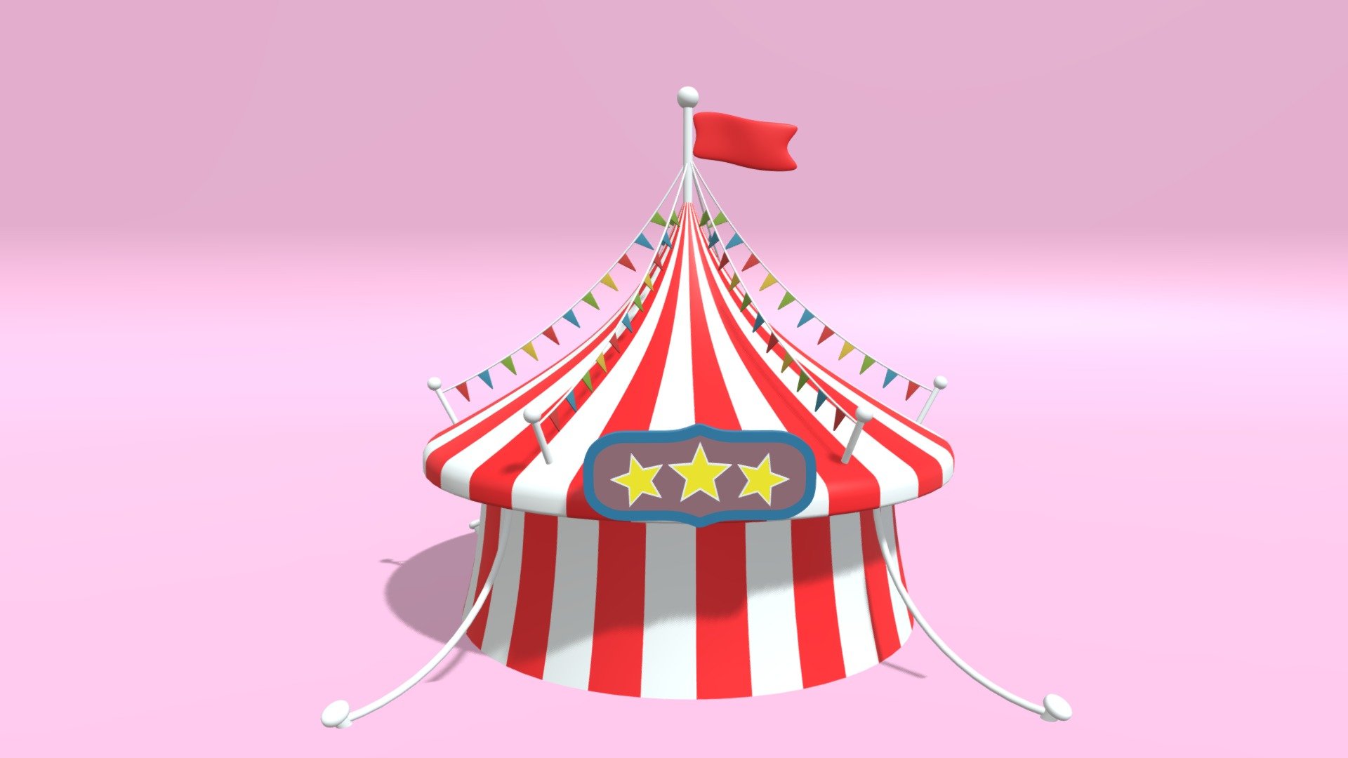 -Cartoon Circus Tent 2.

-Vert: 25,524 poly: 24,827.

-This product contains 94 objects.

-Objects and materials have the correct names.

-Real World Scale.

-This product was created in Blender 2.935.

-Formats: blend, fbx, obj, c4d, dae, abc, stl, glb,unity.

-We hope you enjoy this model.

-Thank you 3d model