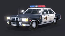Police car police, modern, assets, gaming, vintage, retro, unreal, unreal-engine, police-car, configurator, godot, blockbench, pixelart3d, emergency-services, unity, asset, vehicle, lowpoly, low, poly, car, stylized, pixelart