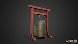 [Game-Ready] Korean Traditional Small Bell topology, small, korea, bell, ar, 3dscanning, traditional, korean, low-poly, photogrammetry, lowpoly, 3dscan, gameasset, gameready, noai
