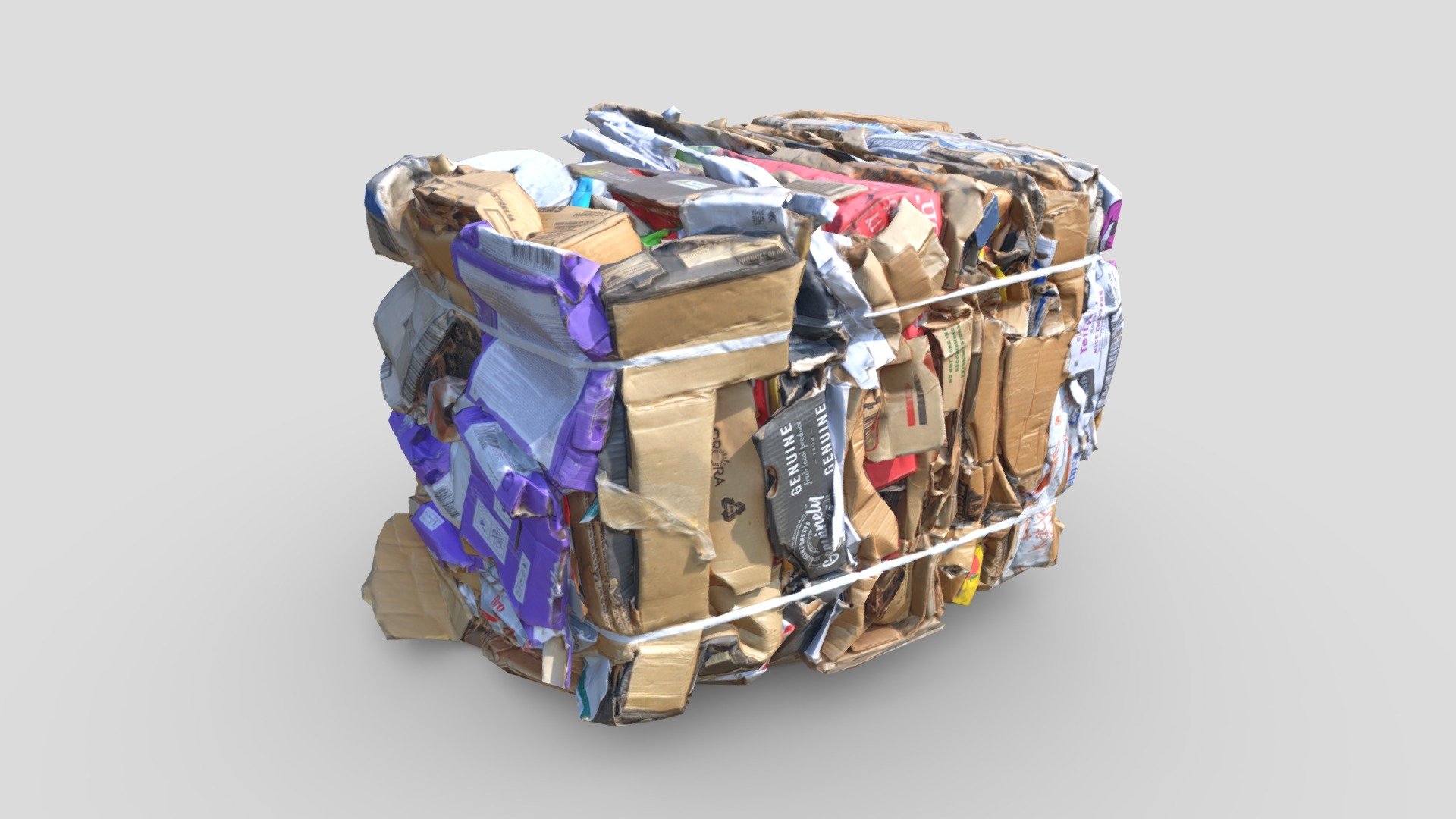 A tight photoscan of some compacted cardboard rubbish taken with a Samsung S8 3d model