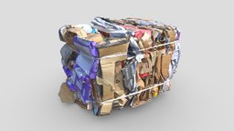 Compacted Cardboard Trash recycling, trash, junk, debris, rubble, rubbish, trashchallenge