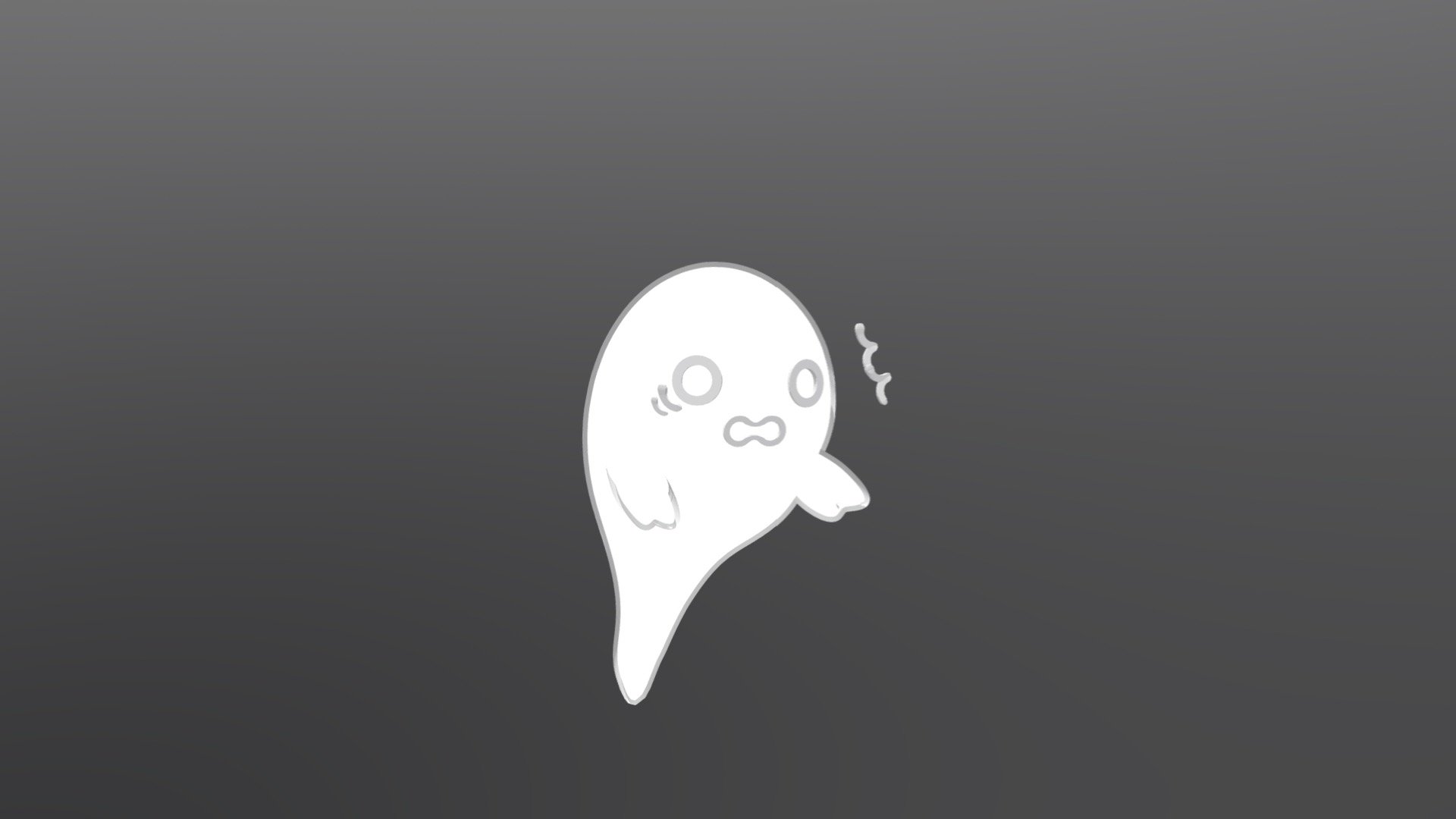 Boo! its spooky month, you'&lsquo;ll be frightened by this scared ghost! But don't worry it wont hurt you! - Scared Ghost 3d model
