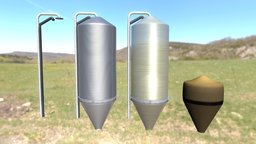 Corn Silo (WIP-1) exterior, silo, wip, farm, grain, corn, agriculture, harvest, vis-all-3d, 3dhaupt, software-service-john-gmbh, industrial, animal-feed, animal-food