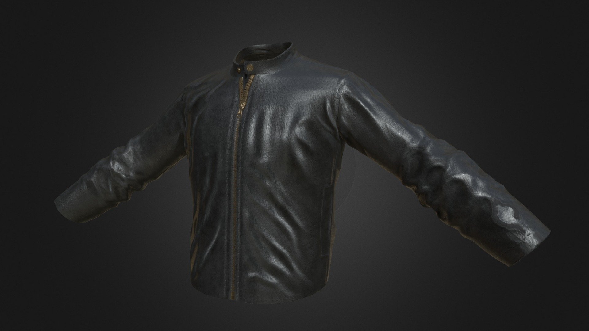 This is my first endeavor at creating clothing in a project from one of my courses at Full Sail University. The clothing is a leather jacket with wear and tear added to it 3d model