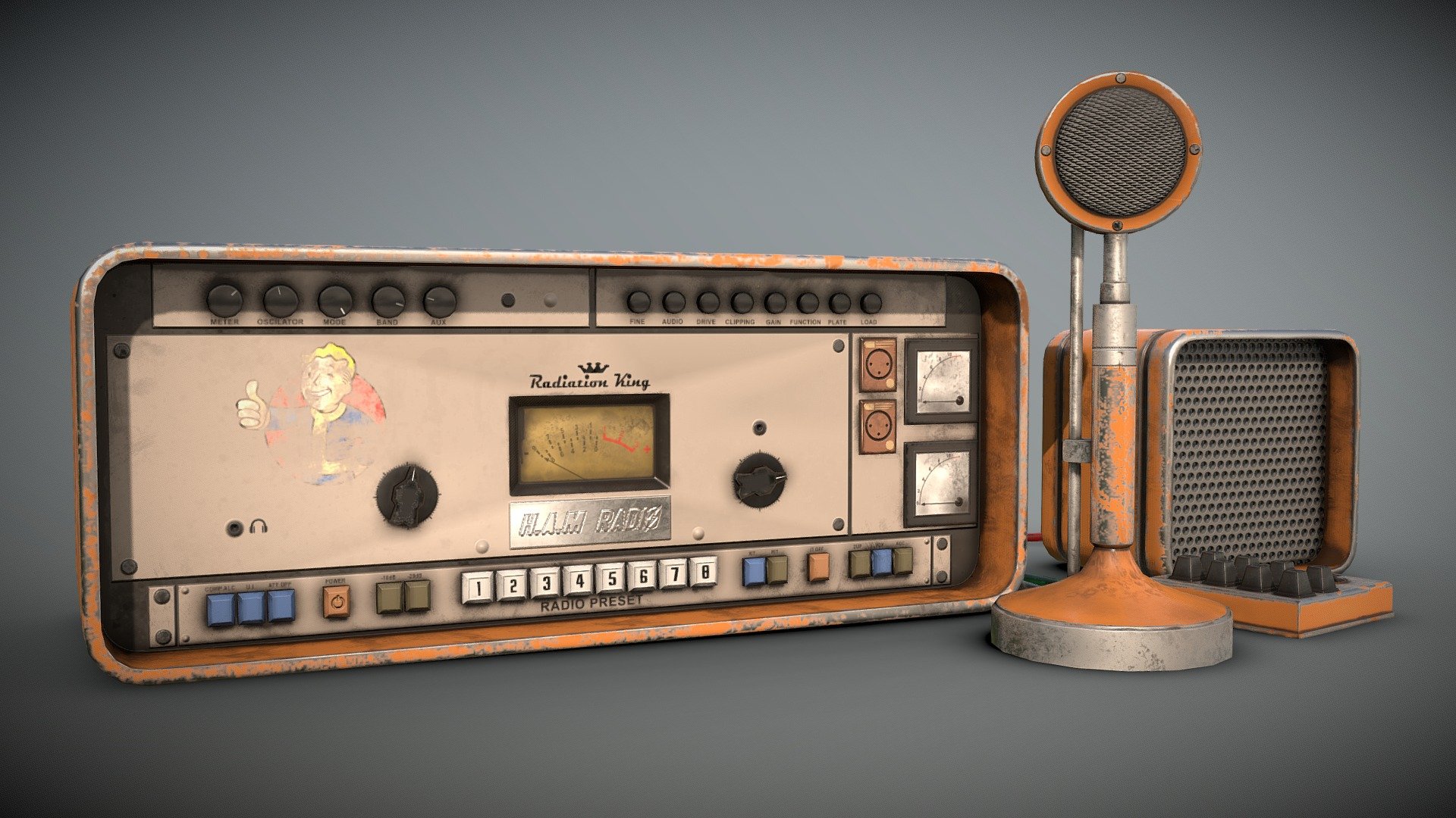 A high detail remake of the ham radio asset from Fallout 4 I modelled and textured. Model is around 7.5k tris and textures are in 2K.




Modelled in Blender

Baked and textured in Substance Painter

This is a fan art I have no ties to Bethesda's awesome games - Fallout 4 Ham Radio - Download Free 3D model by SamTrav (@SamuelTrav) 3d model