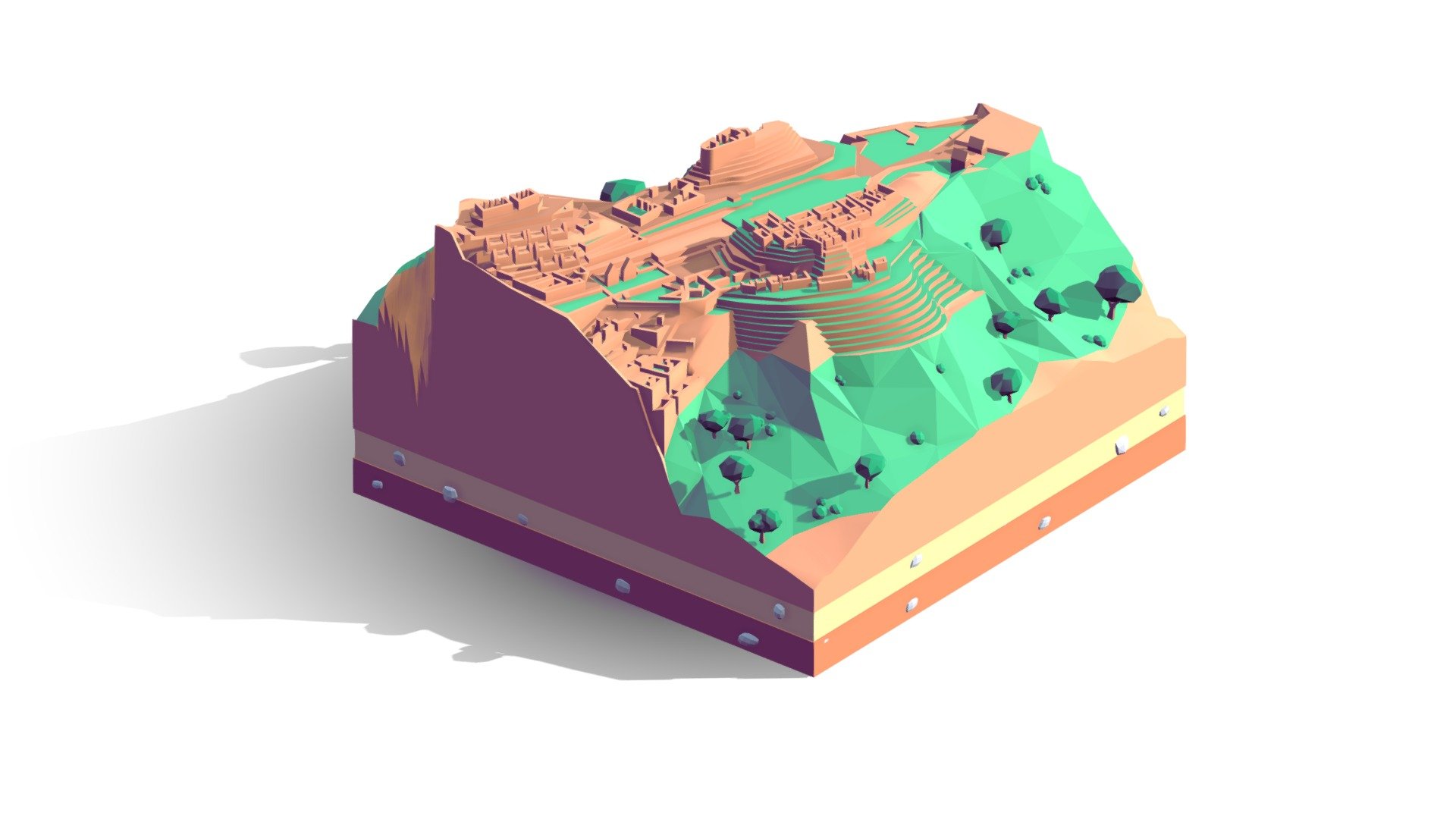 Cartoon Lowpoly Monument Valley Landmark

Created on Cinema 4d R20 

14 874 Polygons

Procedural textured

Game Ready, AR Ready, VR Ready

Include Monument, trees, landscape.
 - Cartoon Low Poly Machu Piccphu Landmark - Buy Royalty Free 3D model by antonmoek 3d model