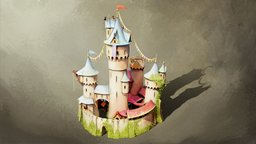 AR Castle (Lo & Behold) castle, fort, comic, medieval, mass, painted, walls, gothic, old, fortress, romanesque, illustration, novel, wendy, stronghold, battlements, handpainted, book, stone, stylized, fantasy, gabi
