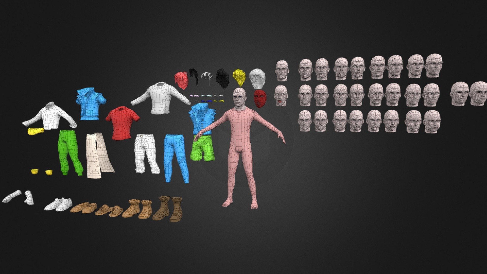 This is a basic model from my videogame DOJO

You will find more information here: https://www.kryptonitestudio.com/project-dojo/ or try demo: https://davidechiarenza.itch.io/dojo

In this file i have put one of 5 character, each of these include various cloathing, eyebrows, hair, face morph.
All elemets are UvMapped, Rigged and animated with Motion Capture suit. you can see the resul on my homepage 3d models.

Software used: 3dsMax, Zbrush, Photoshop, Substance Painter, Gimp, Blender, Percepiton Neuron - Base Model - 3D model by Davide Chiarenza (@IlTurco) 3d model