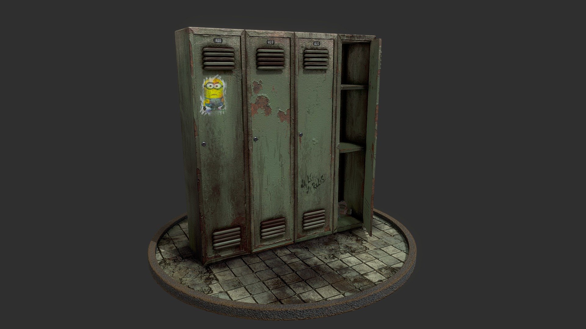 Metal Cabinet game asset with PBR 4k textures by 13Particles 3d model