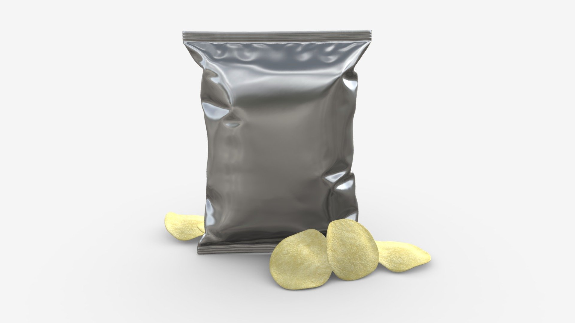 Potato chips medium package with folds 02 mockup - Buy Royalty Free 3D model by HQ3DMOD (@AivisAstics) 3d model