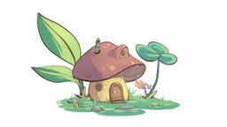 Mushroom House cute, mushroom, yoshi, substance, painter, maya, handpainted, house, stylized, animated, itice