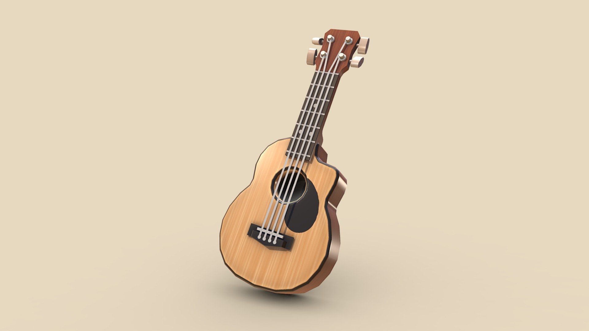 Part of a musical instrument set. Yes, I know guitars have 6 strings! :D

See the rest of the set on artstation: https://www.artstation.com/artwork/oOLV6q - Chunky Acoustic Guitar - 3D model by autumnpioneer 3d model