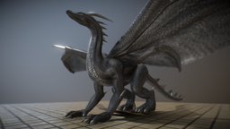 Black Dragon with Idle Animation game-ready, idle, idle-animation, 3dhaupt, black-dragon, dennish2010, low-poly, blender, blender3d, animation, dragon, rigged, noai