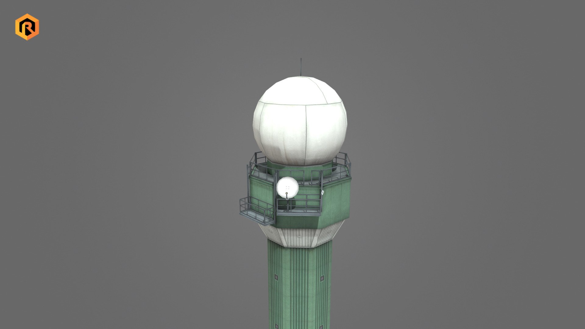 Low-poly 3D model of Weather Radar Tower.
It is best for use in games and other VR / AR, real-time applications such as Unity or Unreal Engine.  It can also be rendered in Blender (ex Cycles) or Vray as the model is equipped with detailed textures.  

You can also get this model in a bundle: https://skfb.ly/owqyZ

Technical details:




2048 x 2048 Diffuse and AO textures

872 Triangles

478 Polygons

671 Vertices

Model is one mesh.

Model is completely unwrapped.

Model is fully textured with all materials applied. 

Lot of additional file formats included (Blender, Unity, Maya etc.)

More file formats are available in additional zip file on product page.

Please feel free to contact me if you have any questions or need any support for this asset.

Support e-mail: support@rescue3d.com - Weather Radar Tower - Buy Royalty Free 3D model by Rescue3D Assets (@rescue3d) 3d model