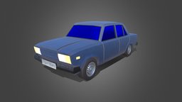 LADA 2107 automobile, transport, russiancar, low-poly, lowpoly, car