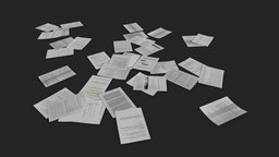 Scattered Paper text, paper, debris, garbage, litter, page, document, book