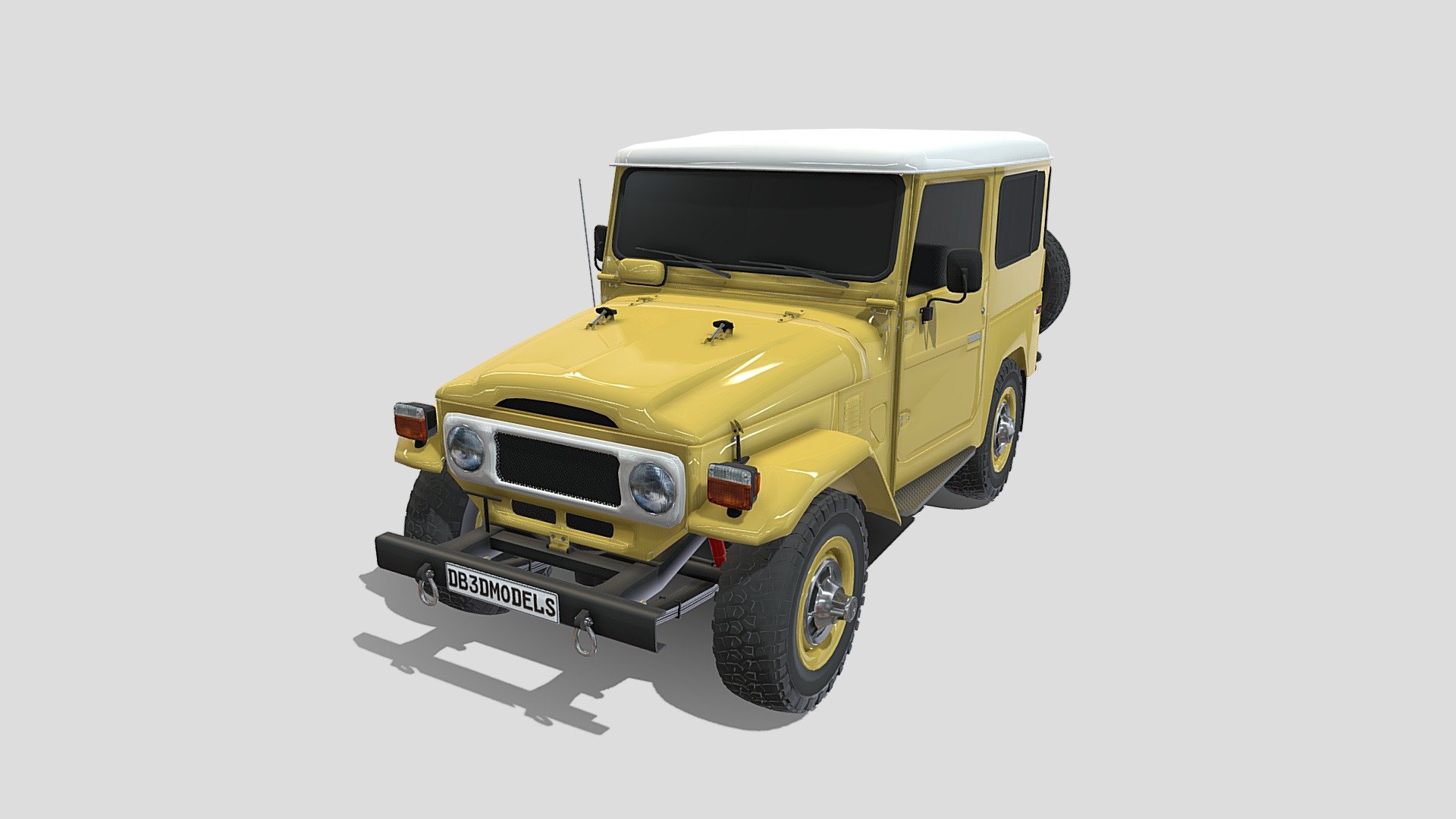 Highly detailed Generic 4x4 3d model rendered with Cycles in Blender, as per seen on attached images. 
The 3d model is scaled to original size in Blender.

File formats:
-.blend, rendered with cycles, as seen in the images;
-.obj, with materials applied;
-.dae, with materials applied;
-.fbx, with materials applied;
-.stl;

Files come named appropriately and split by file format.

3D Software:
The 3D model was originally created in Blender 2.8 and rendered with Cycles.

Materials and textures:
The models have materials applied in all formats, and are ready to import and render.
The models come with four png textures(one for the number plate, which can easily be removed).

Preview scenes:
The preview images are rendered in Blender using its built-in render engine &lsquo;Cycles'.
Note that the blend files come directly with the rendering scene included and the render command will generate the exact result as seen in previews.

Don't forget to rate and enjoy! - Generic 4x4 car v1 - Buy Royalty Free 3D model by dragosburian 3d model