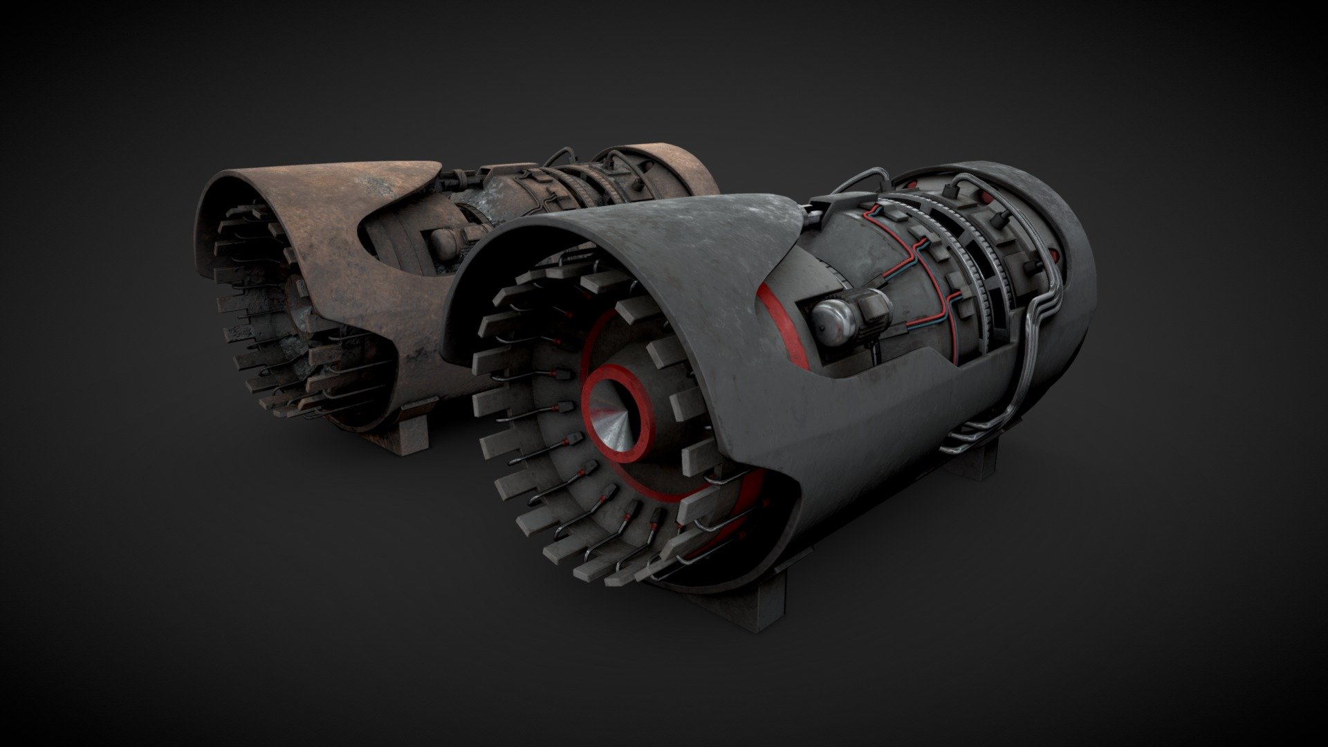 Machinery device for industrial visualizations 

Regular painted and rusted 

4k PBR png textures included 

Non overlapped UVs 3d model