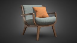 Kaya Lounge Chair cushion, frame, armchair, archviz, lounge, morgan, kaya, chair, design, wood