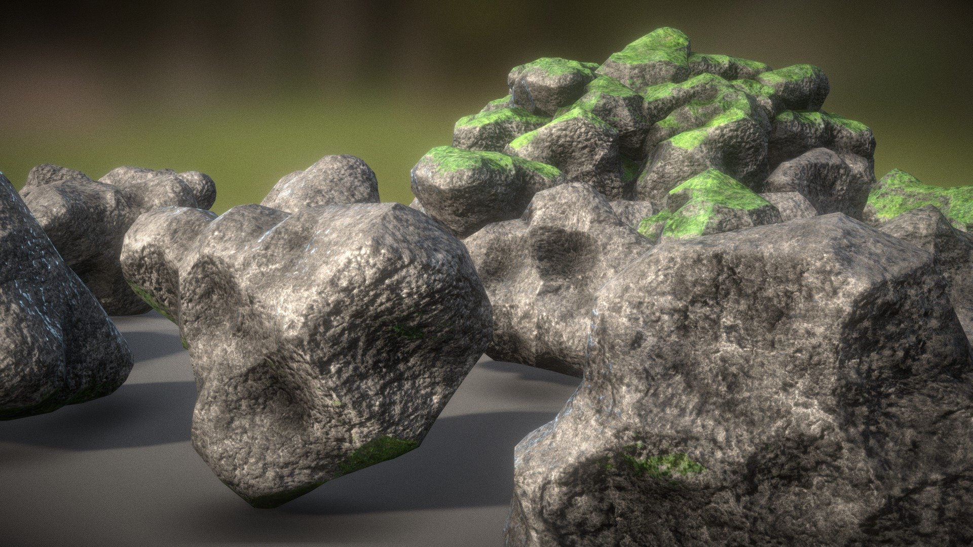 Here is a package of some mossy low-poly mountain cliff rocks for your terrain.
Parts:




Mountain_Cliff_Rock_1 

1.892m x 1.231m x 1.329m

Polygons = 321






Mountain_Cliff_Rock_2 

1.881m x 1.241m x 1.301m

Polygons = 397






Mountain_Cliff_Rock_3 

1.761m x 1.443m x 1.507m

Polygons = 294






Mountain_Cliff_Rock_4 

1.761m x 1.455m x 1.437m

Polygons = 294






Mountain_Cliff_Rock_5 

1.881m x 1.309m x 1.264m

Polygons = 397






Mountain_Cliff_Rock_6 

1.892m x 1.354m x 1.226m

Polygons = 321






Mountain_Cliff_Rock_7 

1.881m x 1.253m x 1.306m

Polygons = 397






Mountain_Cliff_Rock_8 

1.761m x 1.442m x 1.491m

Polygons = 294






Mountain_Cliff_Rock_9 

1.892m x 1.218m x 1.327m

Polygons = 321



Texture map types (4K): 




Base Color

Normal

Metalness

Roughness



Last update:
11:28:06  14.04.22






3d modeled and textured by 3DHaupt in Blender-3.0.


 - Mountain Cliff Rock Package (Low-Poly) - Buy Royalty Free 3D model by VIS-All-3D (@VIS-All) 3d model