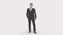 Young man suit with brown tie 0635 suit, style, toy, fashion, beauty, clothes, miniature, figurine, realistic, printable, success, 3dprint