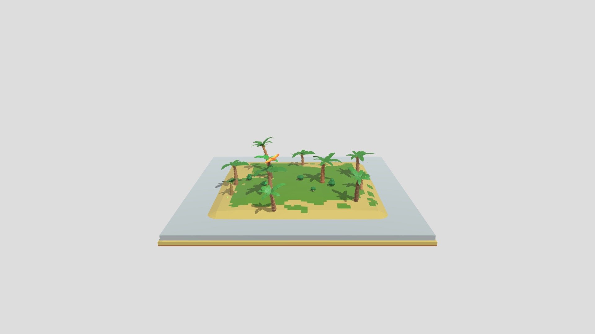 une petite île tropicale, cubique et low poly ! - tropical island - 3D model by segolene othily (@segolene_othily) 3d model