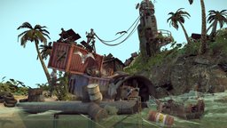 DAE Diorama Rustborn dae, post-apocalyptic, rusty, diorama, daehowest, madmax, lowpoly, gameasset, noai