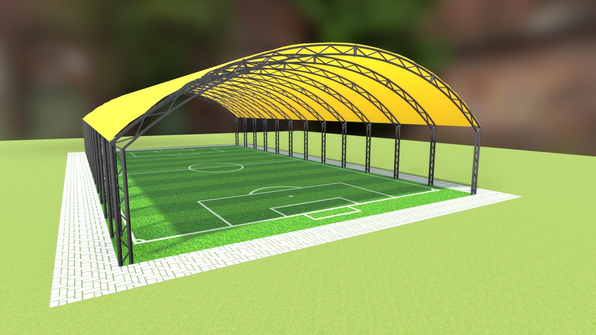 Metal structure for soccer field - 3D model by paul.mrg 3d model