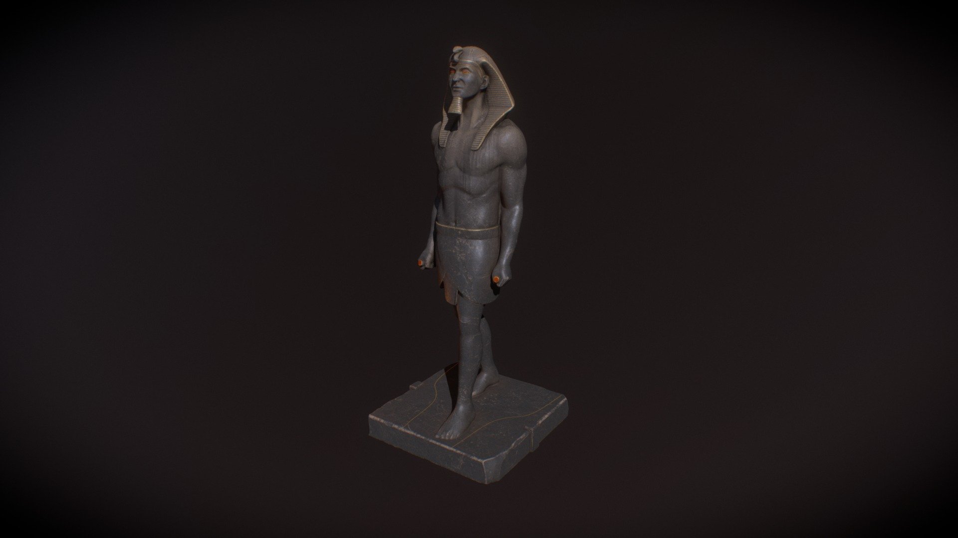 Glass Cat Studio Egyptian Man Statue - Glass Cat Studio Egyptian Man Statue - 3D model by nickzucc 3d model