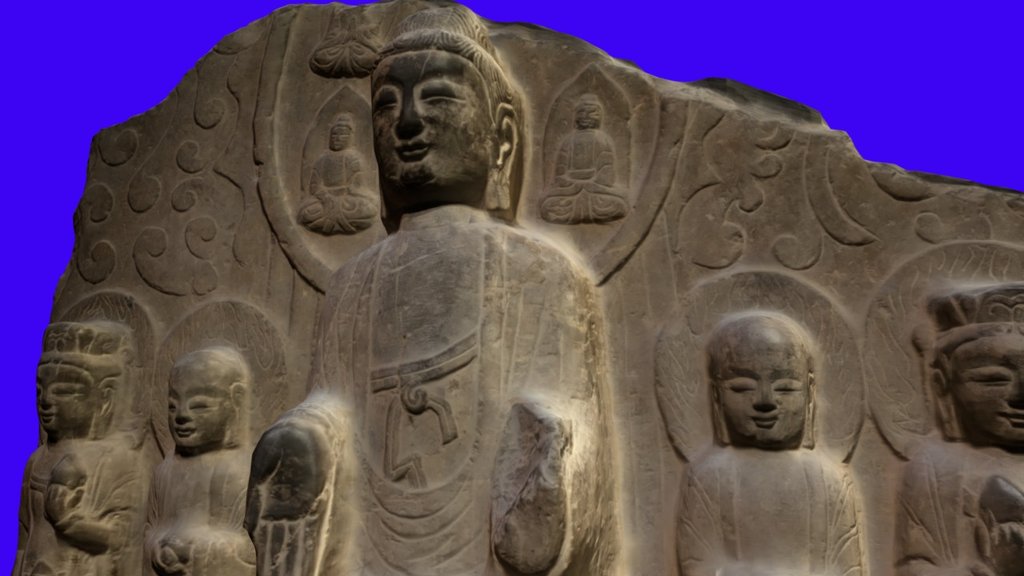 Buddha,Stone.Northen Qi,A.D.550-577.Shanghai Museum,China.
佛石像，北齐，公元550-577年。现藏于上海博物馆。 - Buddha,Stone(佛石像，北齐) - 3D model by DBA (@lwp539) 3d model