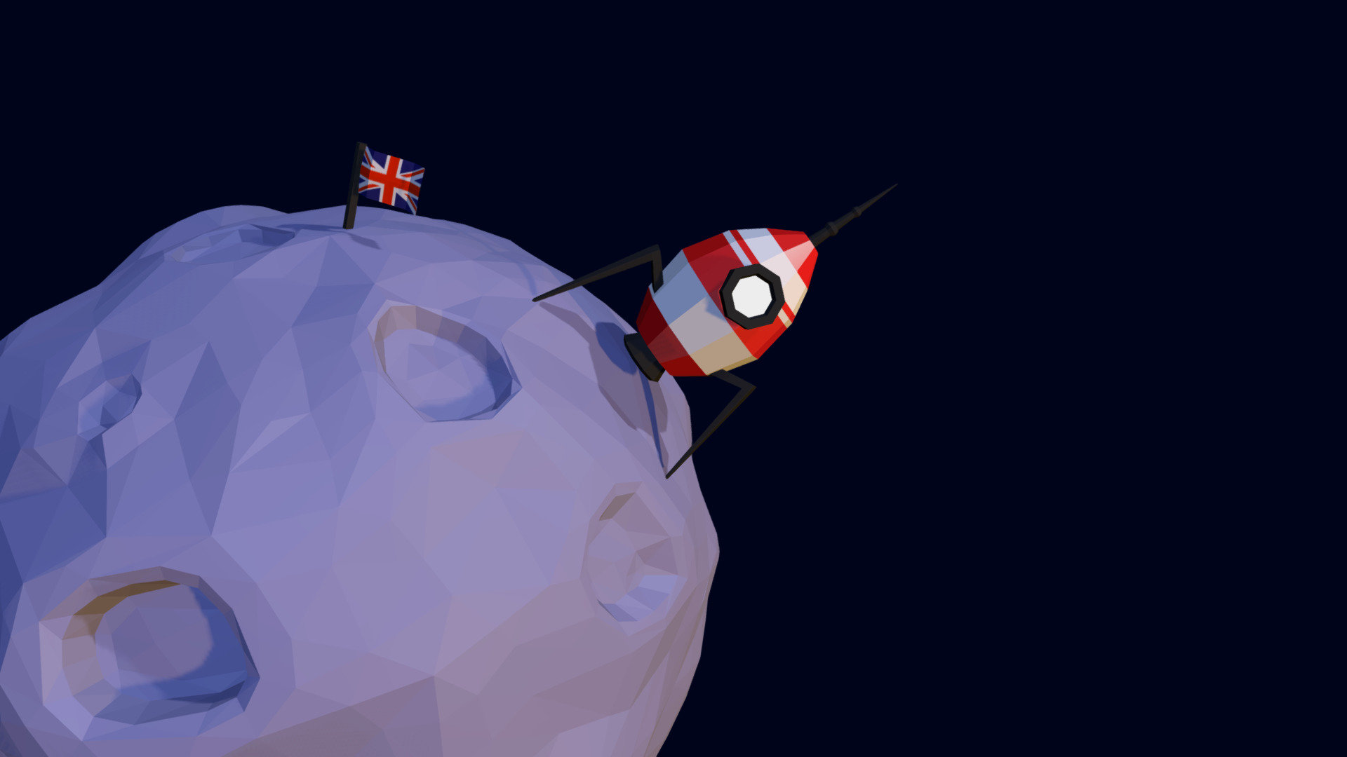 A little low poly moon made for a competition. Time taken: approx 1 hour 3d model