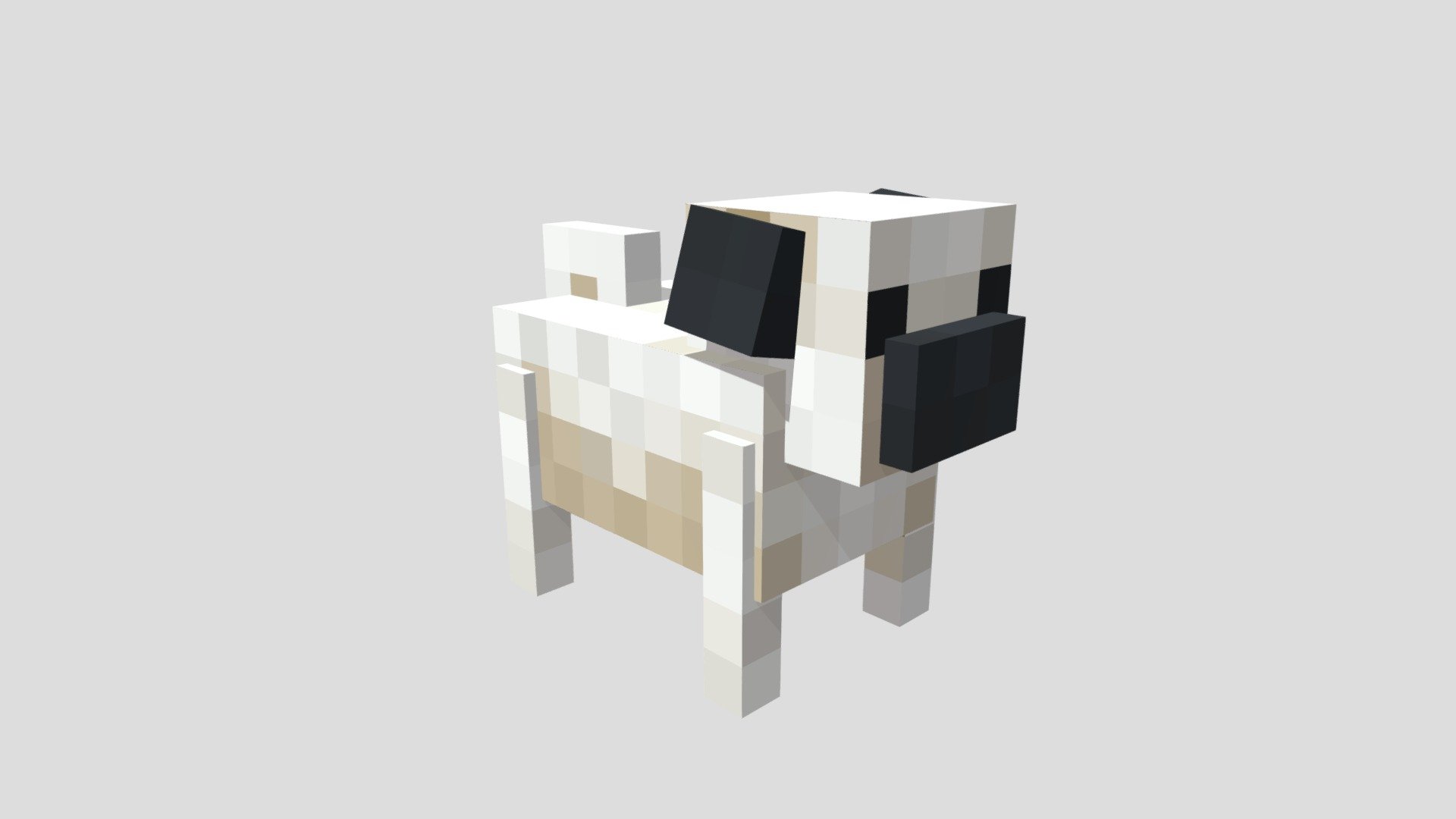 A cute pug in the style of minecraft - Minecraft style Pug - Buy Royalty Free 3D model by toby109tt (@tobyplowy) 3d model