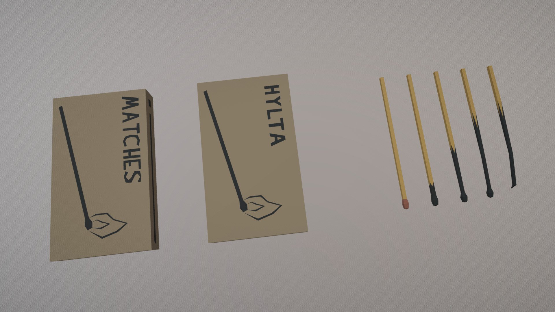 Low-Poly set of modern safety matches, taking &ldquo;a lot of inspiration