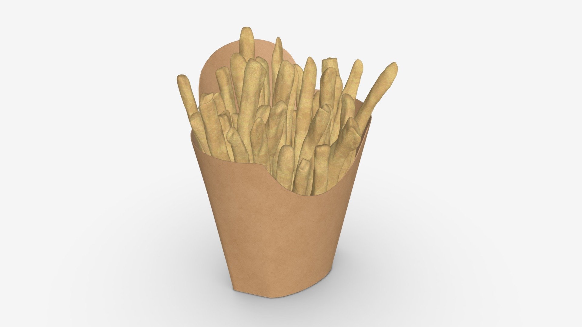 French fries in paper box 02 - Buy Royalty Free 3D model by HQ3DMOD (@AivisAstics) 3d model