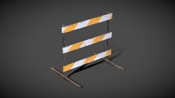 Type 3 Barricade traffic, barrier, virtualreality, barricade, aumentatyreality, traffic-sign, lowpoly, gameasset, traffic-barrier
