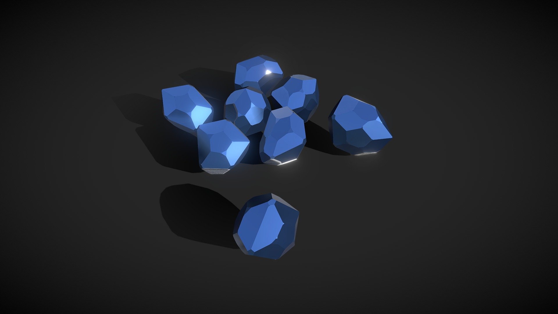 Simple gemstones lowpoly. no uv or textures 3d model