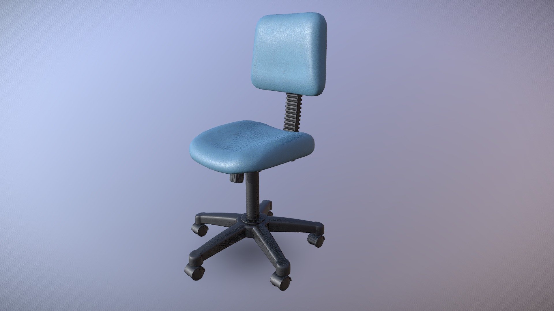 Office chair for PBR game engines.

Originally modeled in 3ds Max 2019. Download includes .max, .fbx, .obj, metal/roughness PBR textures, specular/gloss PBR textures, textures for Unity and Unreal Engines, and additional texture maps such as curvature, and UV templates.

Specs

Model is in quads and tris, no n-gons Scaled to approximate real world size (centiemters) Texture paths are stripped Textures

1 Material: 2048x2048 PBR BaseColor/Metalness/Roughness/Normal/AO

Unity Engine 5 Textures: AlbedoTransparency, MetallicSmoothness, Normal, Occlusion

Unreal Engine 4 Textures: BaseColor, Normal, RoughnessMetallicAO - Office Chair - 3D model by Luchador (@Luchador90) 3d model
