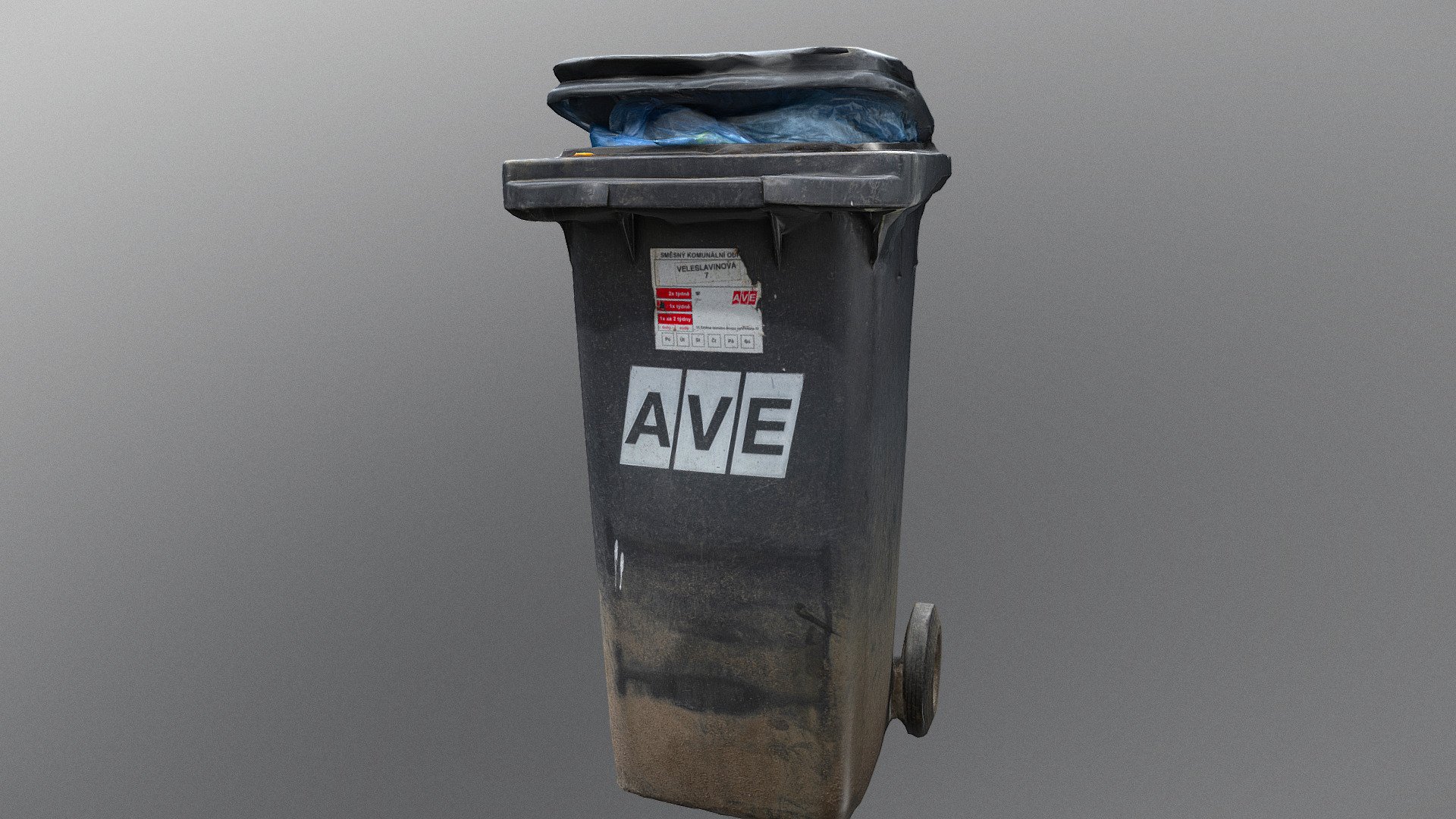 Trash bin black plastic waste garbage can, vintage with some mud

Photogrammetry scan 140x24MP, 3x16K texture, 3x16K HD normals and occlusion as additional download, low-poly - Trash bin black plastic waste garbage can - Buy Royalty Free 3D model by matousekfoto 3d model