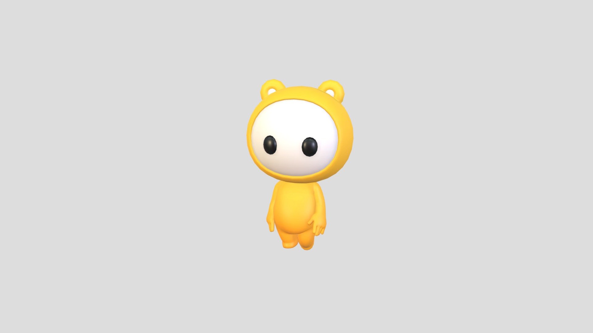 Rigged Yellow Mascot Character 3d model.      
    


File Format      
 
- 3ds max 2024  
 
- FBX  
    


Clean topology    

Rig with CAT in 3ds Max                          

Bone and Weight skin are in fbx file       

No Facial Rig    

No Animation    

Non-overlapping unwrapped UVs        
 


PNG texture               

2048x2048                


- Base Color                        

- Roughness                         



3,580 polygons                          

3,444 vertexs                          
 - Character264 Rigged Mascot - Buy Royalty Free 3D model by BaluCG 3d model