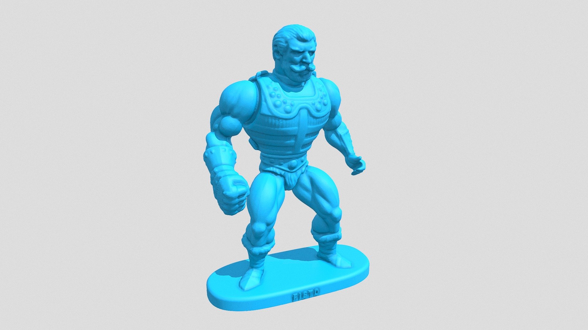 Personagem da série He-Man master Of The Universe (Boneco antigo dos anos 80 obtido por escaneamento 3D e adaptado para a escala da Gulliver Heróis Anos 80) - #036 Fisto - 3D model by 3DCraft (@insta3dcraft) 3d model