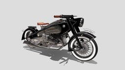 Nostalgia BMW custom bike bike, automotive, modeling, texturing, 3d, car