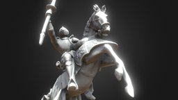 Knight Horse Statue object, props, statue, background-objects, background-lowpoly, sketchup, decoration, knight