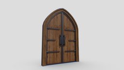 Wooden Gate 180x19x250 gate, castle, wooden, palace, vintage, medieval, old, game-ready, game-asset, props-assets, props-game, architecture, house, home, wood, stylized, decoration, door