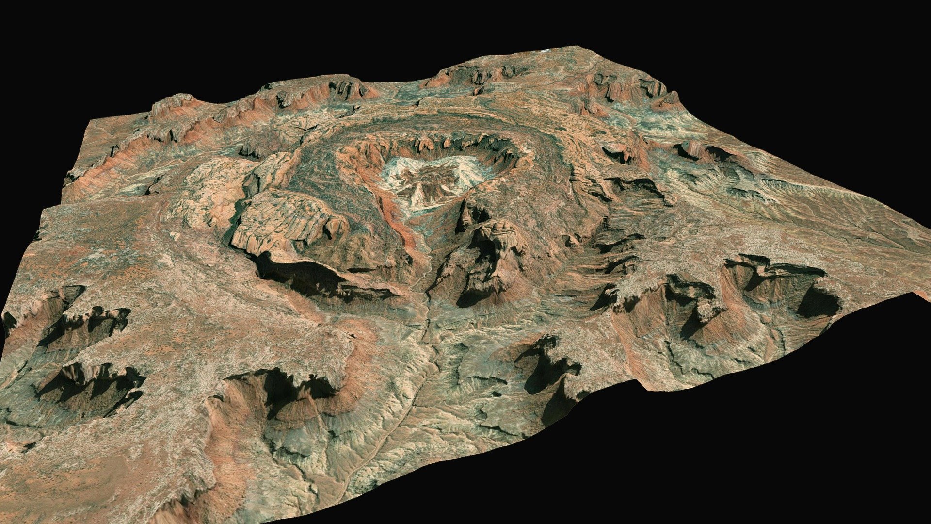 Upheaval dome: eroded impact crater. Canyonlands National Park, Utah, USA.  




Generator: DEM Net Elevation API

Digital Elevation Model: SRTM_GL1 OpenTopography

Imagery: Esri World Imagery
 - Upheaval Dome, USA - Download Free 3D model by Sara Carena (@saracarena1) 3d model