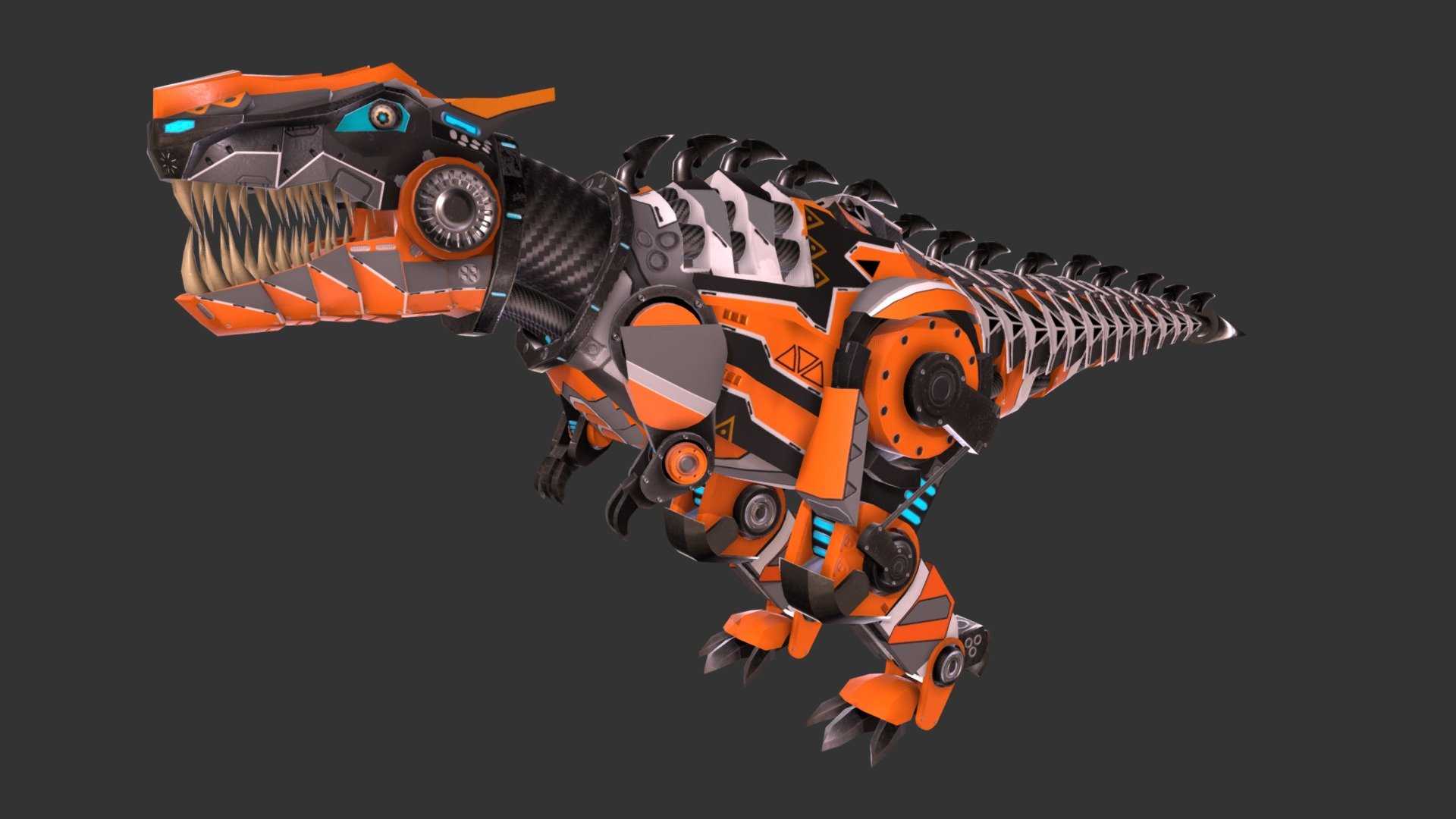 Dinosaur that lived on Earth about 65 to 70 million years ago, during the Cretaceous period now in mech skin 3d model