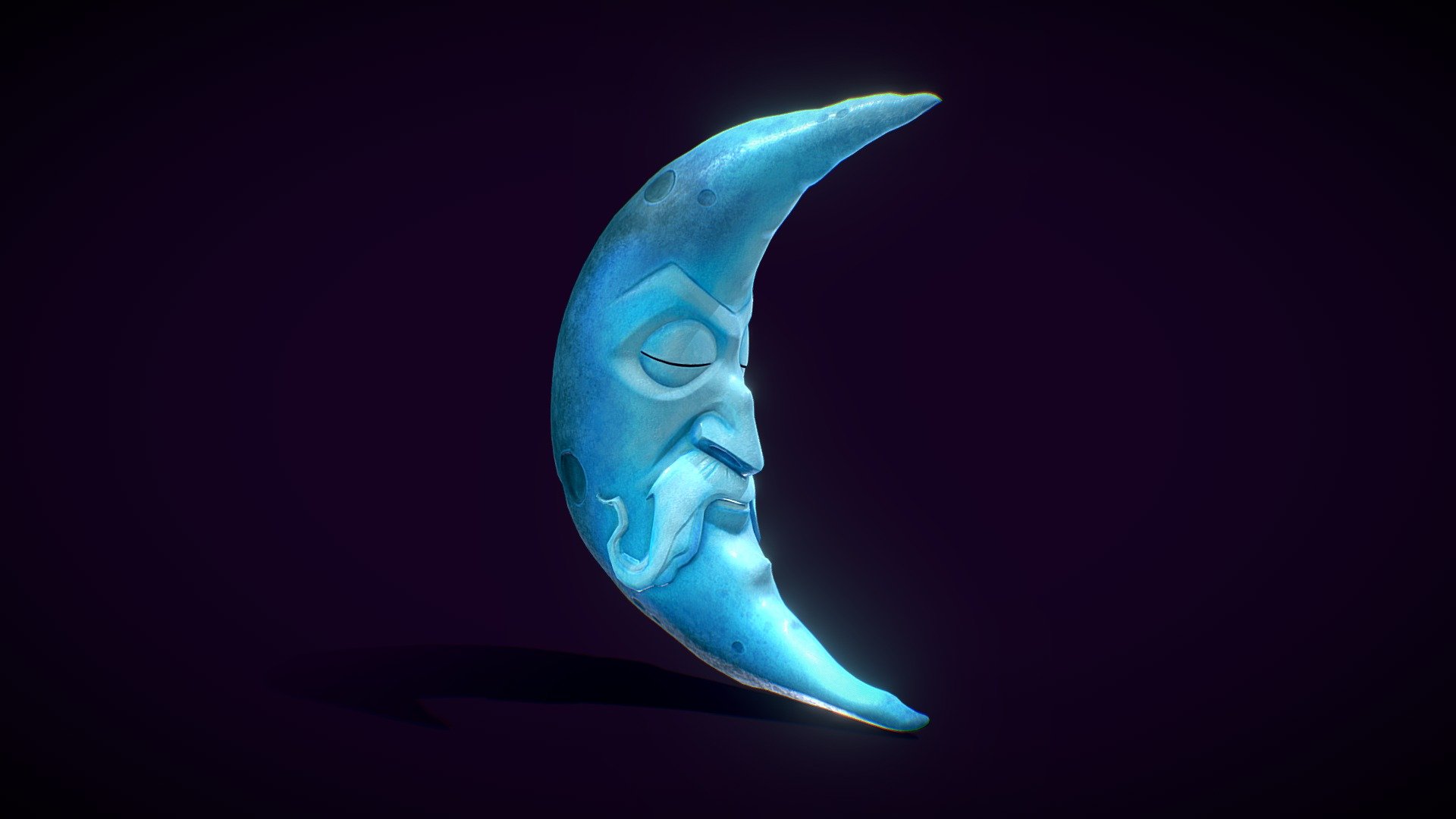 cartoon Blue moon - Blue moon  (no need to downlead) - Download Free 3D model by Al-Deezel (@Al-dezel) 3d model