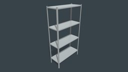 Metal Rack storage, shelf, rack, warehouse, unreal, furniture, shelving, metal, realistic, tool, stack, game-ready, real-time, unity, low-poly, asset, pbr, interior, industrial, steel